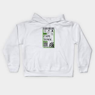 Cape town flight ticket boarding pass abstract Kids Hoodie